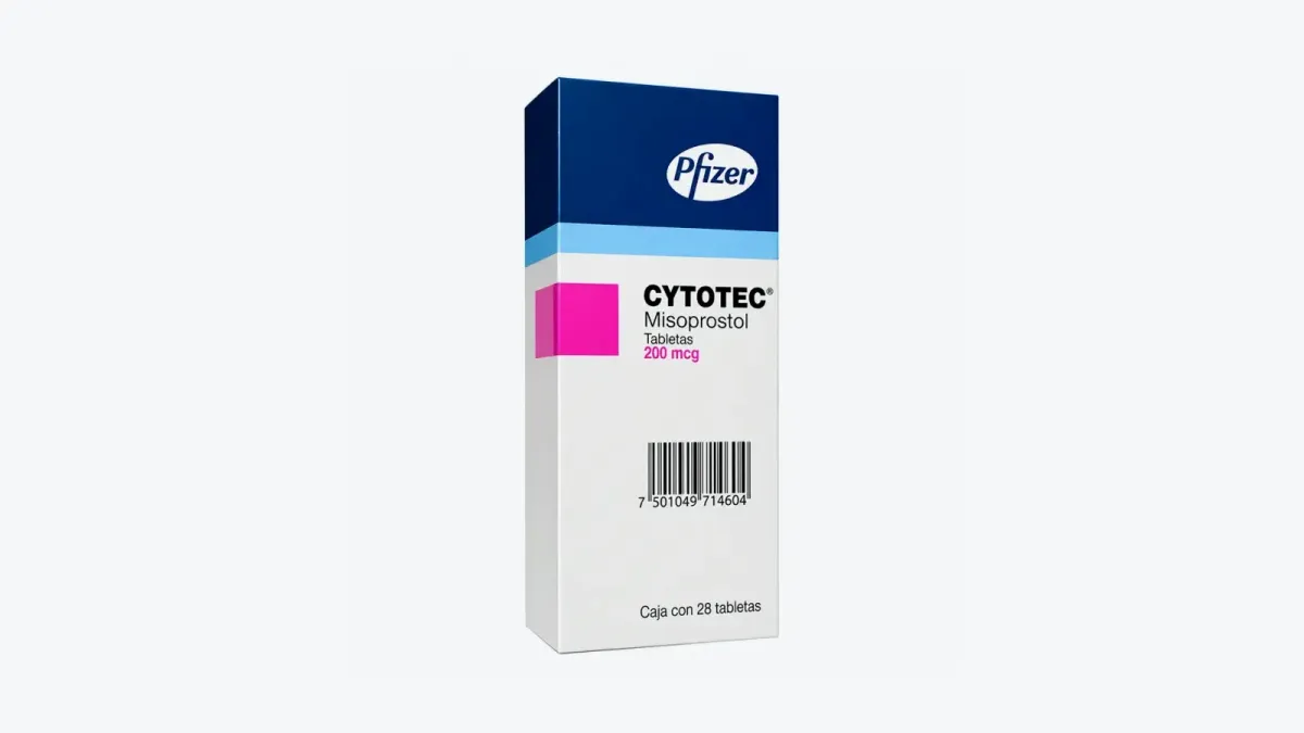Caja de Cytotec 200 mcg de Pfizer con 28 tabletas de misoprostol